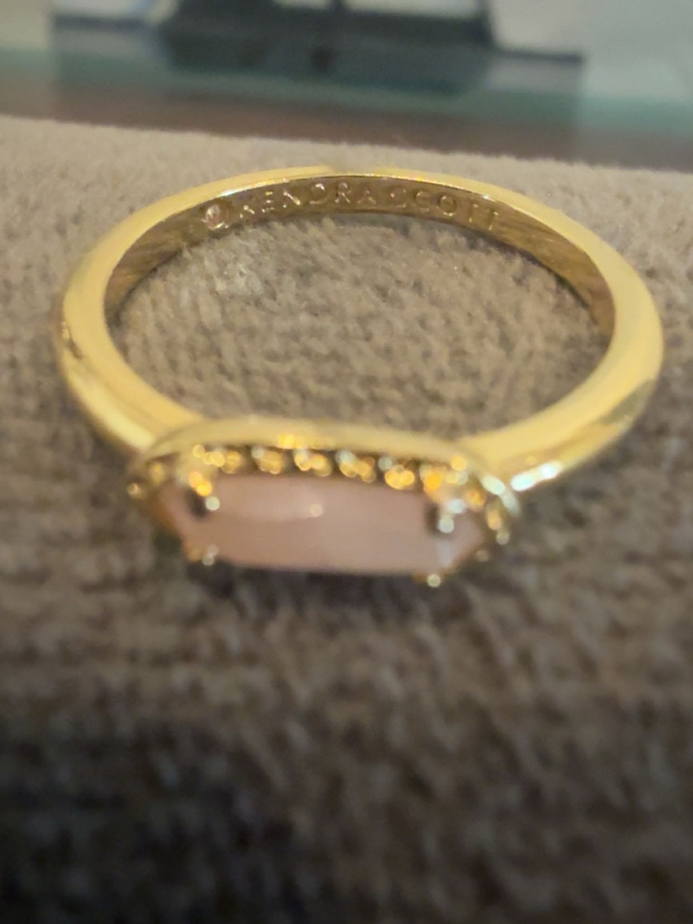 Kendra Scott Gold Ring with Pale Pink Oval Stone - Picture 2 of 3
